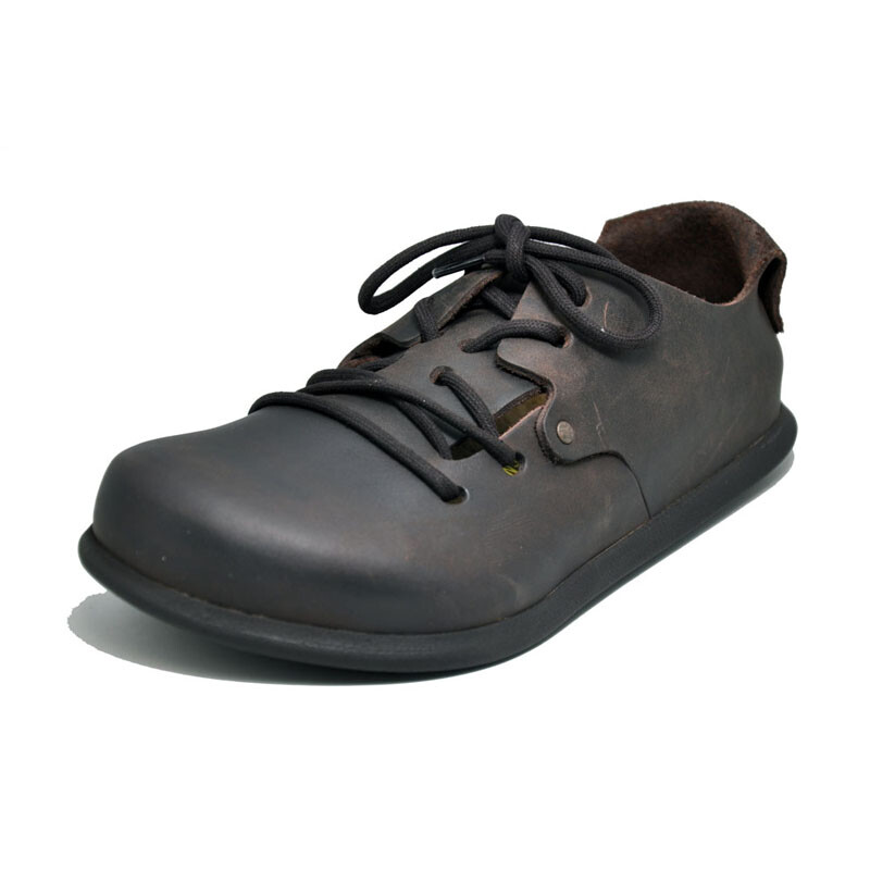 德国制造birkenstock牛皮复古相拼风格休闲鞋Montana 油皮雪茄色 39